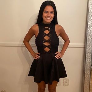 Fit and flare black dress